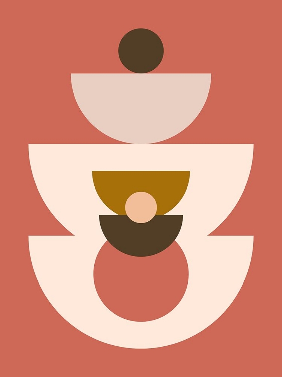 Picture of MID CENTURY GEOMETRICAL IN RED