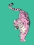 Picture of TIGER IN LIGHT PINK AND GREEN