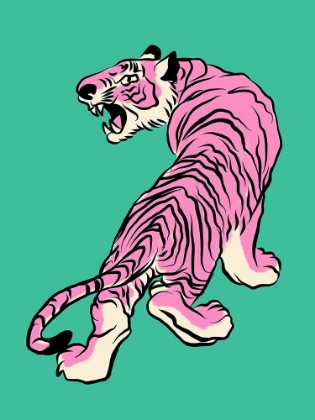 Picture of TIGER IN PINK AND GREEN