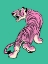 Picture of TIGER IN PINK AND GREEN