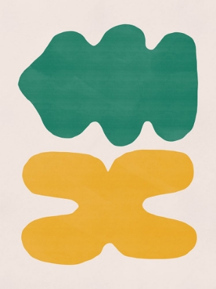 Picture of ORGANIC SHAPES IN GREEN AND YELLOW