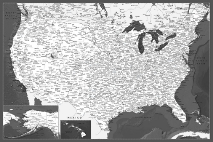 Picture of HIGHLY DETAILED MAP OF THE UNITED STATES, OLSON