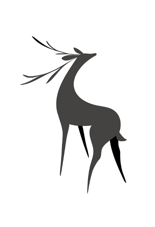 Picture of STYLIZED RETRO DEER (GREY)