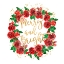 Picture of MERRY AND BRIGHT WREATH OF RED ENGLISH ROSES