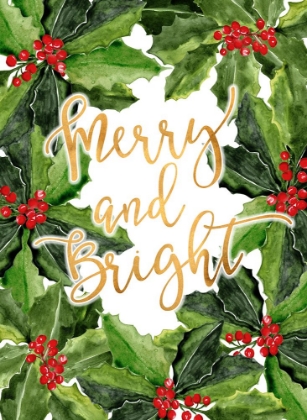 Picture of MERRY AND BRIGHT HOLLY FLORAL ART