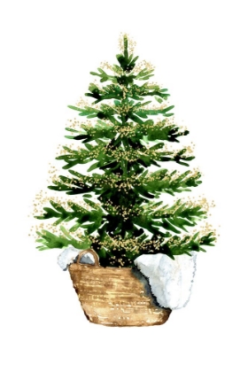 Picture of COZY WATERCOLOR CHRISTMAS TREE (2)