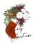 Picture of FLORAL STOCKING MERRY CHRISTMAS IN WHITE