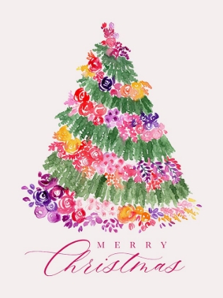 Picture of FLORAL CHRISTMAS TREE IN PINK