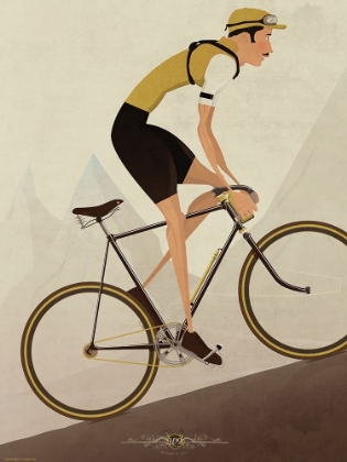 Picture of VINTAGE UPHILL CYCLIST ON BIKE