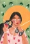 Picture of ABSTRACT MODERN BOHEMIAN WOMAN WITH COCKTAIL