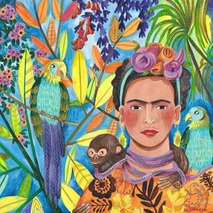 Picture of FRIDA AND HER PARROTS