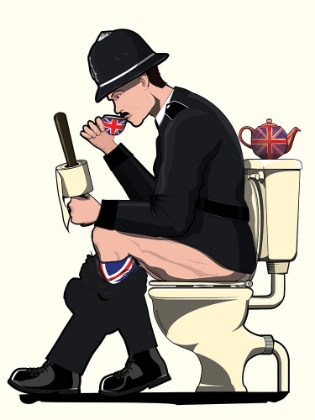 Picture of BRITISH POLICEMAN ON THE TOILET