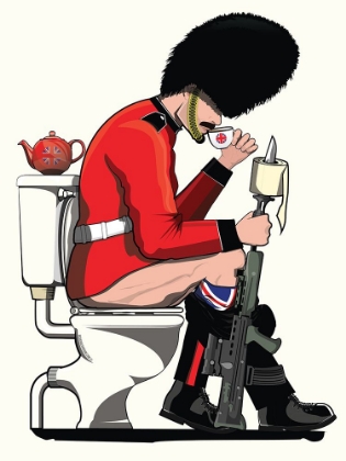 Picture of BRITISH SOLDIER ON THE TOILET