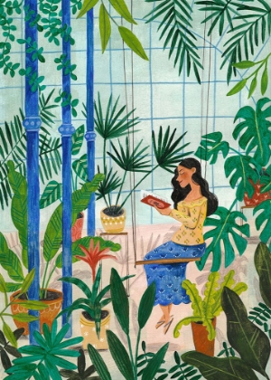 Picture of READING IN THE PLANT GREENHOUSE