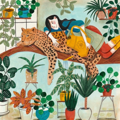 Picture of LEOPARD AND GARDENING