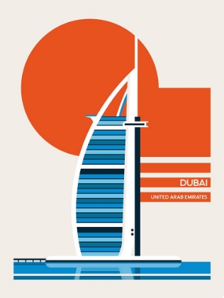 Picture of DUBAI BURJ AL ARAB MINIMALIST RETRO TRAVEL PRINT