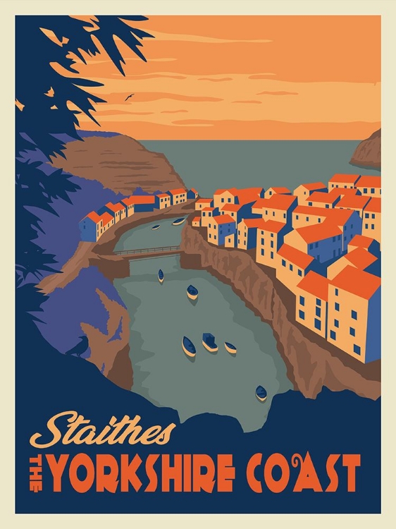 Picture of STAITHES YORKSHIRE TRAVEL PRINT