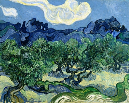 Picture of VINCENT VAN GOGHS OLIVE TREES WITH THE ALPILLES IN THE BACKGROUND (1889)