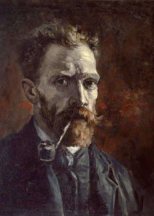 Picture of VINCENT VAN GOGHS SELF PORTRAIT WITH PIPE (1886)