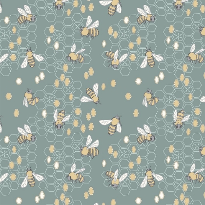 Picture of HONEYBEES TEAL PATTERN