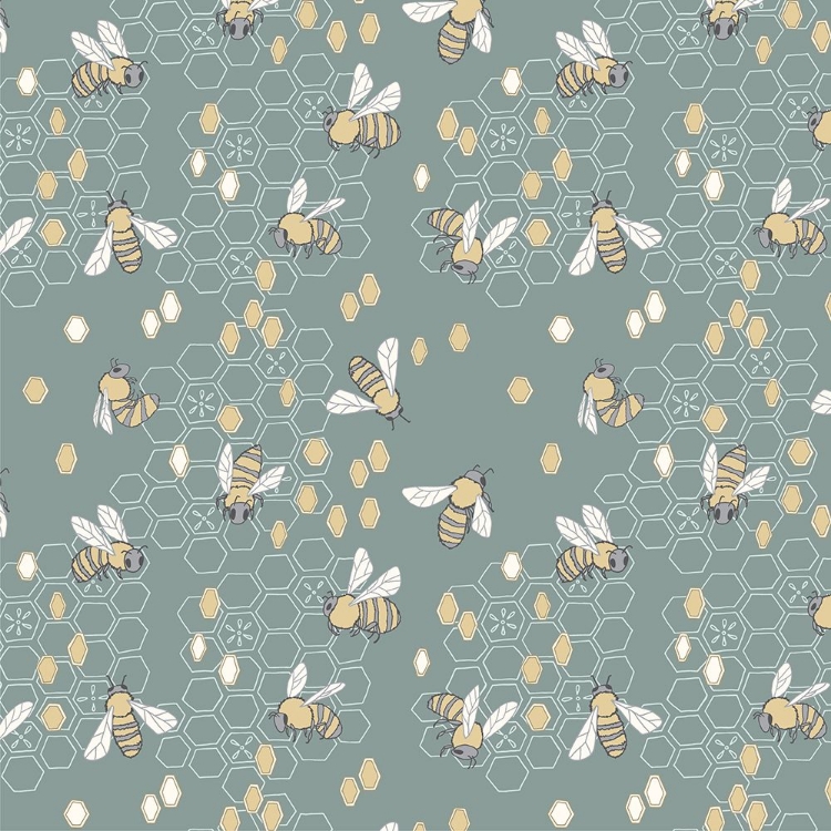 Picture of HONEYBEES TEAL PATTERN