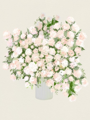 Picture of HYDRANGEAS IN VASE WITH BACKGROUND