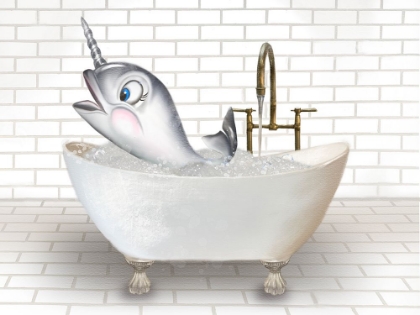 Picture of NARWHAL WHALE IN BATHTUB