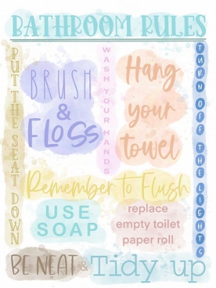 Picture of BATHROOM RULES MULTICOLOR