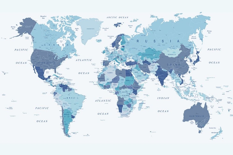 Picture of WORLD MAP BLUE