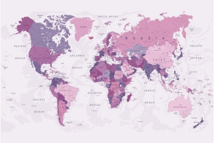 Picture of WORLD MAP PINK