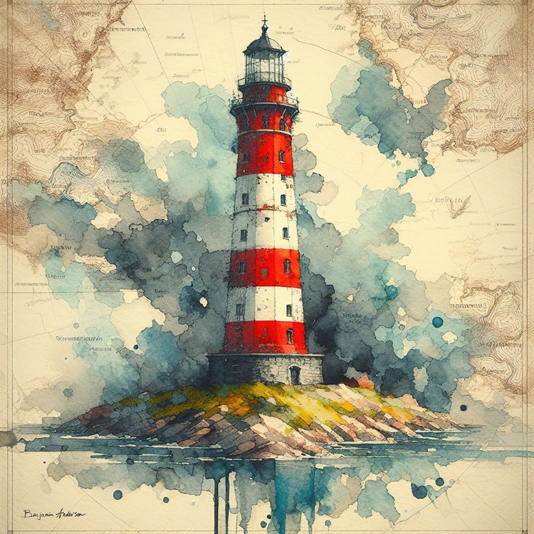 Picture of LIGHTHOUSE RED WHITE