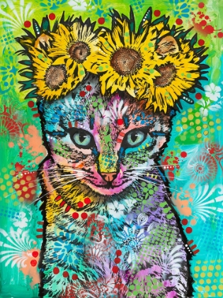 Picture of TABBY CAT DAISIES