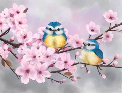 Picture of SPRING FLOWERS WITH LITTLE BIRDS