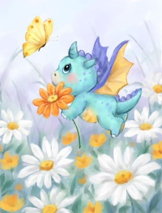 Picture of BABY DRAGON AND BUTTERFLY