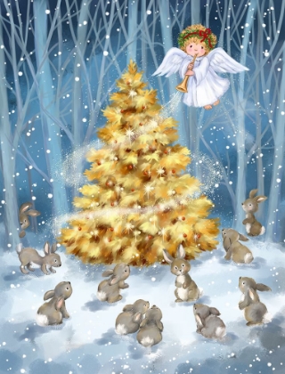 Picture of ANGEL WITH CHRISTMAS TREE