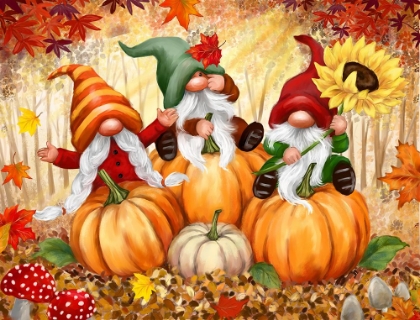 Picture of FALL GNOMES IN WOOD