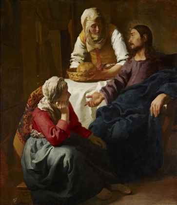 Picture of CHRIST IN THE HOUSE OF MARY AND MARTHA - JOHANNES VERMEER