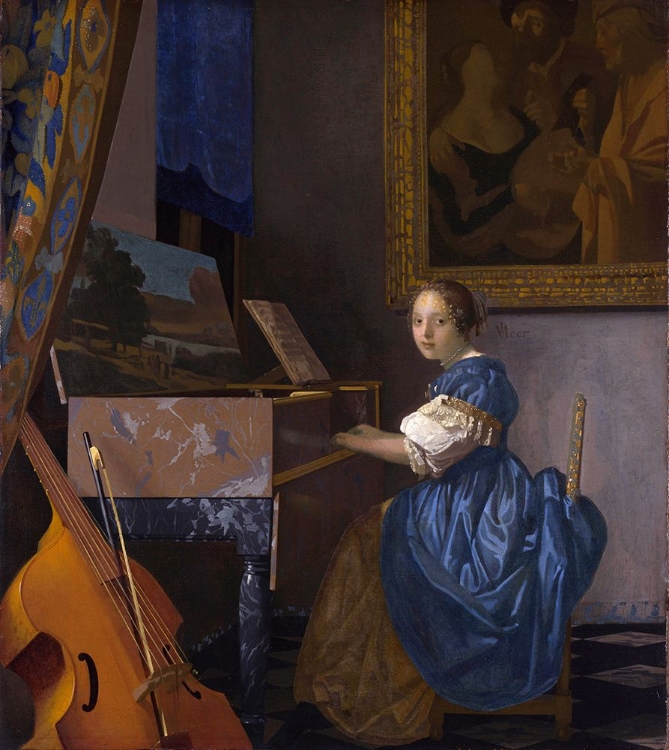 Picture of SEATED HARPSICHORD PLAYER - JOHANNES VERMEER