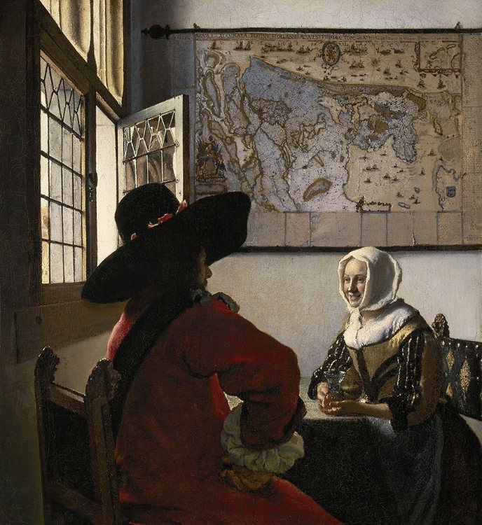 Picture of OFFICER AND A LAUGHING GIRL - JOHANNES VERMEER