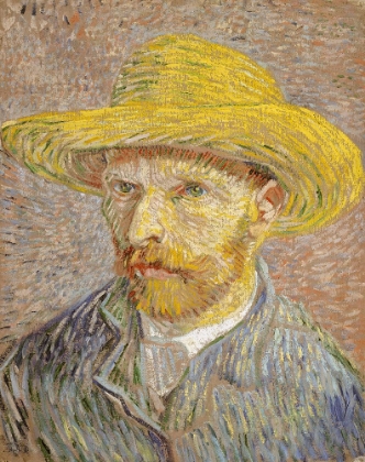 Picture of SELF PORTRAIT WITH YELLOW HAT - VINCENT VAN GOGH