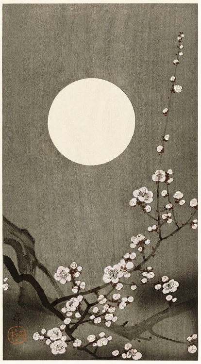 Picture of BLOOMING PLUM BLOSSOM AT FULL MOON - OHARA KOSON
