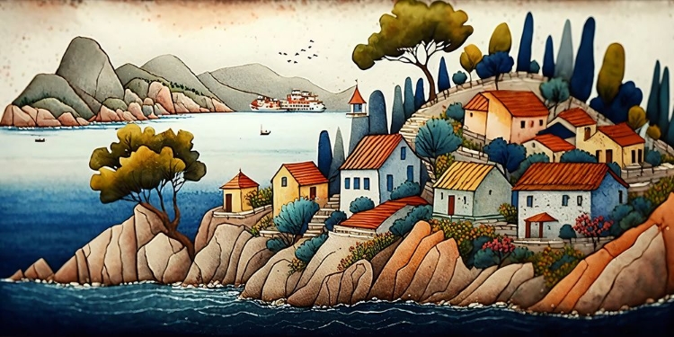 Picture of FOLK ART HARBORS 23