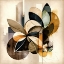 Picture of OIL PAINTING EXPRESSIVE FLOWERS GOLD 8