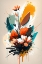 Picture of OIL PAINTING EXPRESSIVE FLOWERS ORANGE 10
