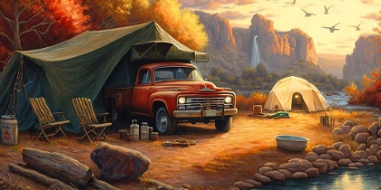 Picture of PICKUP TRUCK AND TENT AT THE CAMPSITE 9