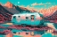 Picture of SILKSCREEN CAMPER ON THE LAKE 2