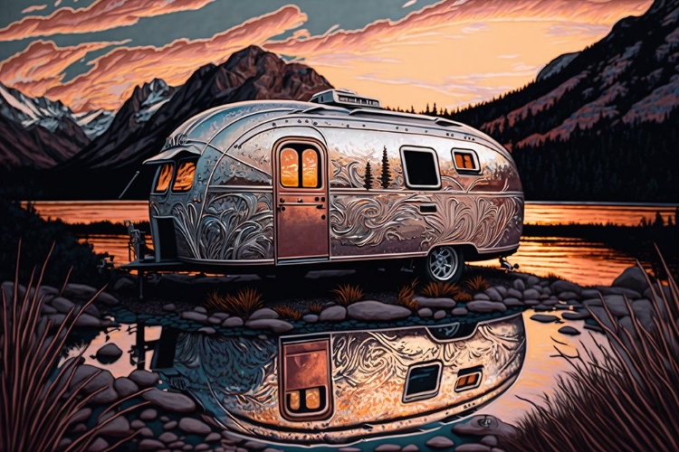 Picture of SILKSCREEN CAMPER ON THE LAKE 6