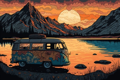 Picture of SILKSCREEN CAMPER ON THE LAKE 7