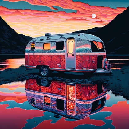 Picture of SILKSCREEN CAMPER ON THE LAKE 8