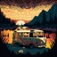Picture of SILKSCREEN CAMPER ON THE LAKE 9